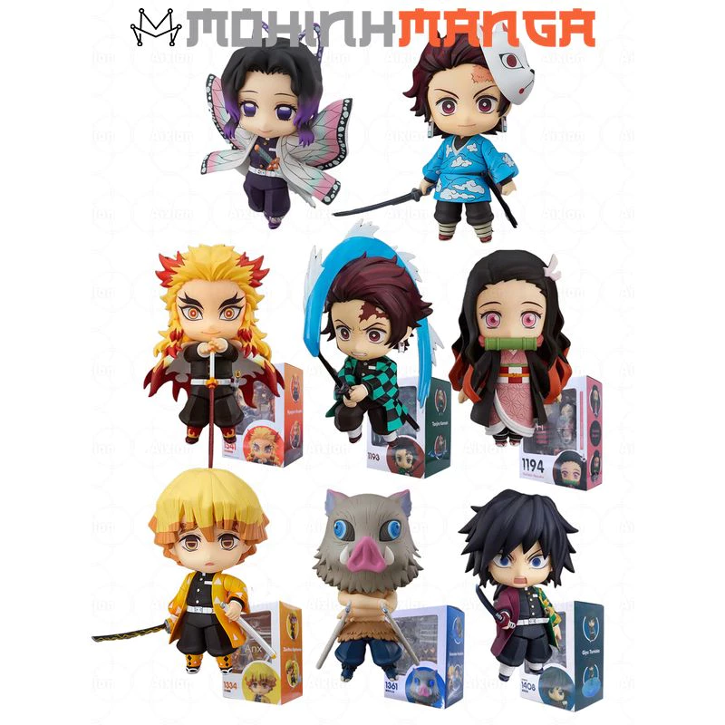 Mô hình Nendoroid chất lượng cao Tanjirou Nezuko Zenitsu Shinobu Rengoku Giyuu Uzui Tengen Kimetsu No Yaiba