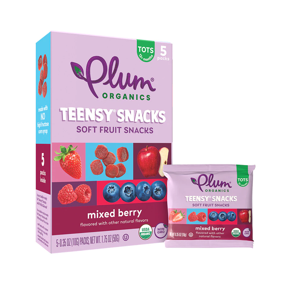 Trái cây sấy dẻo hữu cơ Plum Organics Teensy cho bé từ 18 tháng