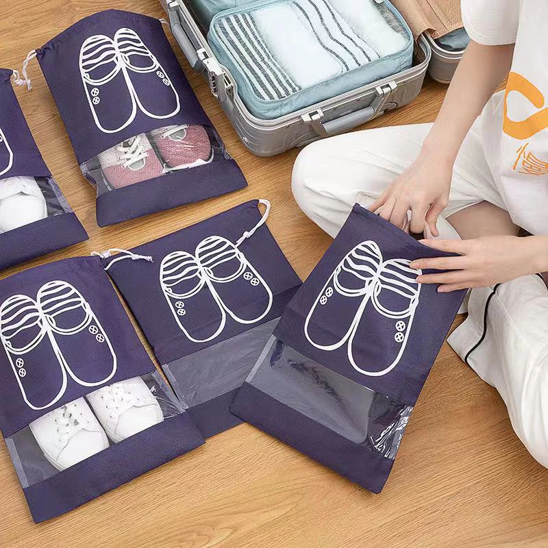 Túi Vải Đựng Giày Dép Dây Rút Chống Bẩn Du Lịch Size Lớn Với Họa Tiết Thiết Kế Đẹp Mắt