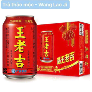 Thùng 24 lon trà sâm, trà thảo mộc Wanglaoji lon 310ml uống là phê