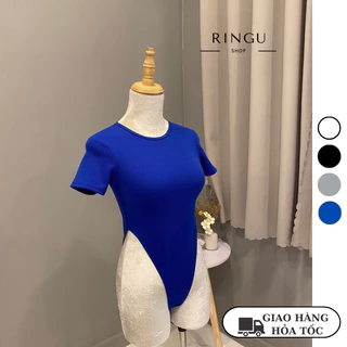 Áo liền quần bodysuit cổ tròn ngắn tay quyến rủ cho nữ - Ringu shop