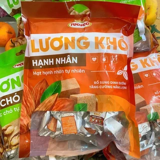 (Chất lượng, chính hãng) Lương khô hạt Hạnh nhân, óc chó tự nhiên gói 400g gồm nhiều viên nhỏ hút chân không