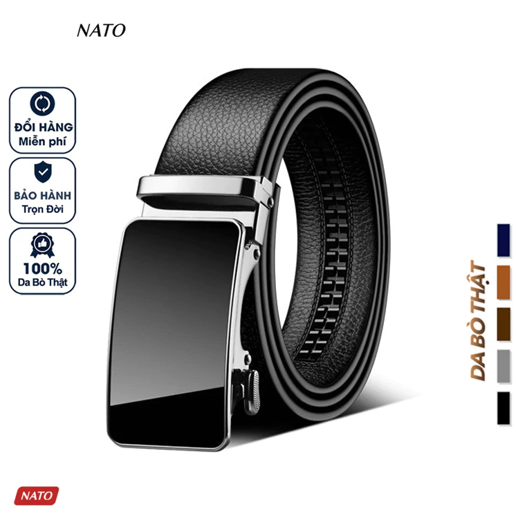 Thắt Lưng Nam Nato Lux Khóa Tự Động Da Bò Cao Cấp Đẹp Thời Trang Tối Giản Sang Trọng Lịch Sự