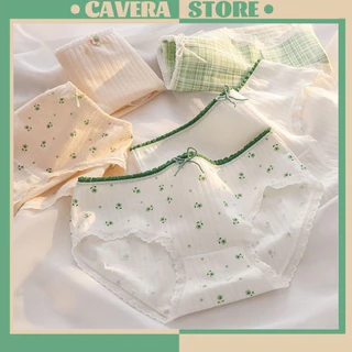 Quần lót nữ cotton - Quần chip nữ cute xinh xắn đính nơ đáng yêu mềm mại kháng khuẩn Cavera L311