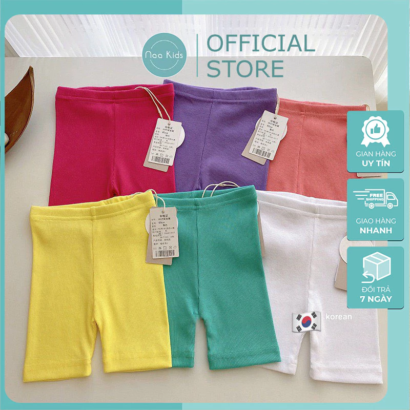 Quần legging đùi bé gái, quần legging cho bé chất liệu thun tăm co giãn 4 chiều hàng qccc