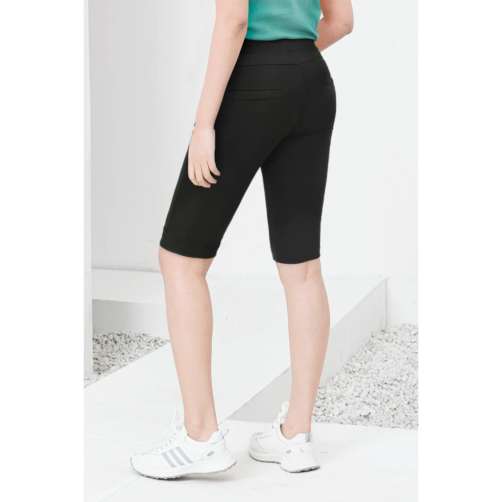 Quần Legging Lửng Nữ Luperi LP545 Cạp Chun Co Giãn màu đen chất dày dặn ôm ngắn