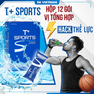 T+Sports Hộp 12 gói Thức uống thể thao bổ sung năng lượng bù nước bù điện giải bồi bổ cơ thể