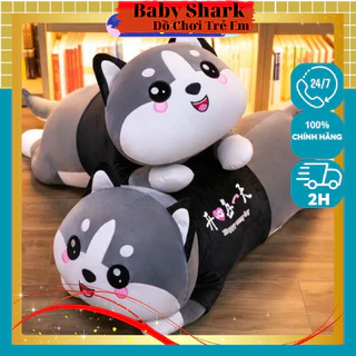 [FREESHIP_50K] Gối Ôm Cho Bé, Gối Ôm Hình Thú Mèo Husky - Gấu Bông Mèo Mắt Tròn Size 50cm