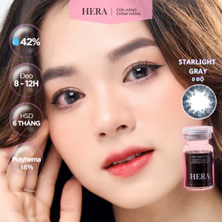 Kính Áp Tròng Hera Xám Ánh Sao Không Độ STARLIGHT GRAY Nhập Khẩu Hàn Quốc Lens Không Cận 6 Tháng