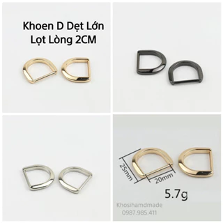 Khoen D Dẹp Lớn Lọt Lòng 2cm, 20k/cặp