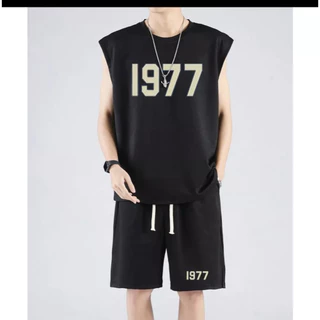 Bộ Bóng Rổ Ba Lỗ 1977 Phong Cách Tank Top Mùa Hè, Cotton Khô Mềm Mịn Thoáng Khí Thấm Hút Mồ Hôi Tốt