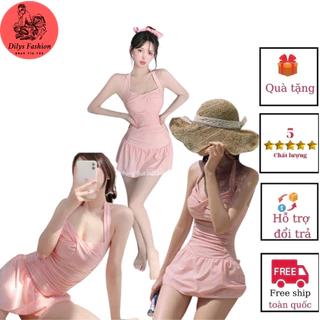 Bikini đi biển 1 mảnh kín đáo DILYSFASHION DB99150, Đồ bơi nữ phong cách hàn quốc liền thân vô cùng trẻ trung, hiện đai