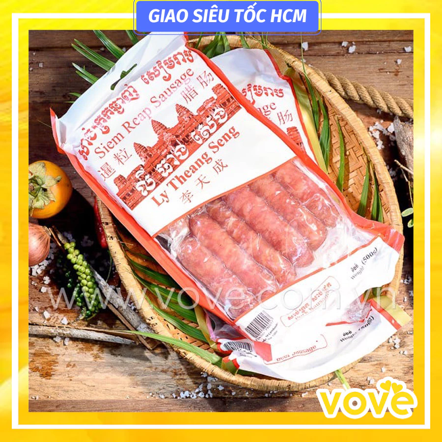 Lạp Xưởng Heo Siêm Riệp hiệu Ly Theang Seng gói 500gr