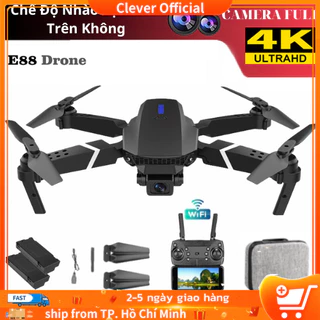 Flycam E88, Flaycam Giá Rẻ, Máy Bay Điều Khiển Từ Xa 2 Camera 4K Tặng Kèm 1 Pin Dự Phòng Dung Lượng Cao