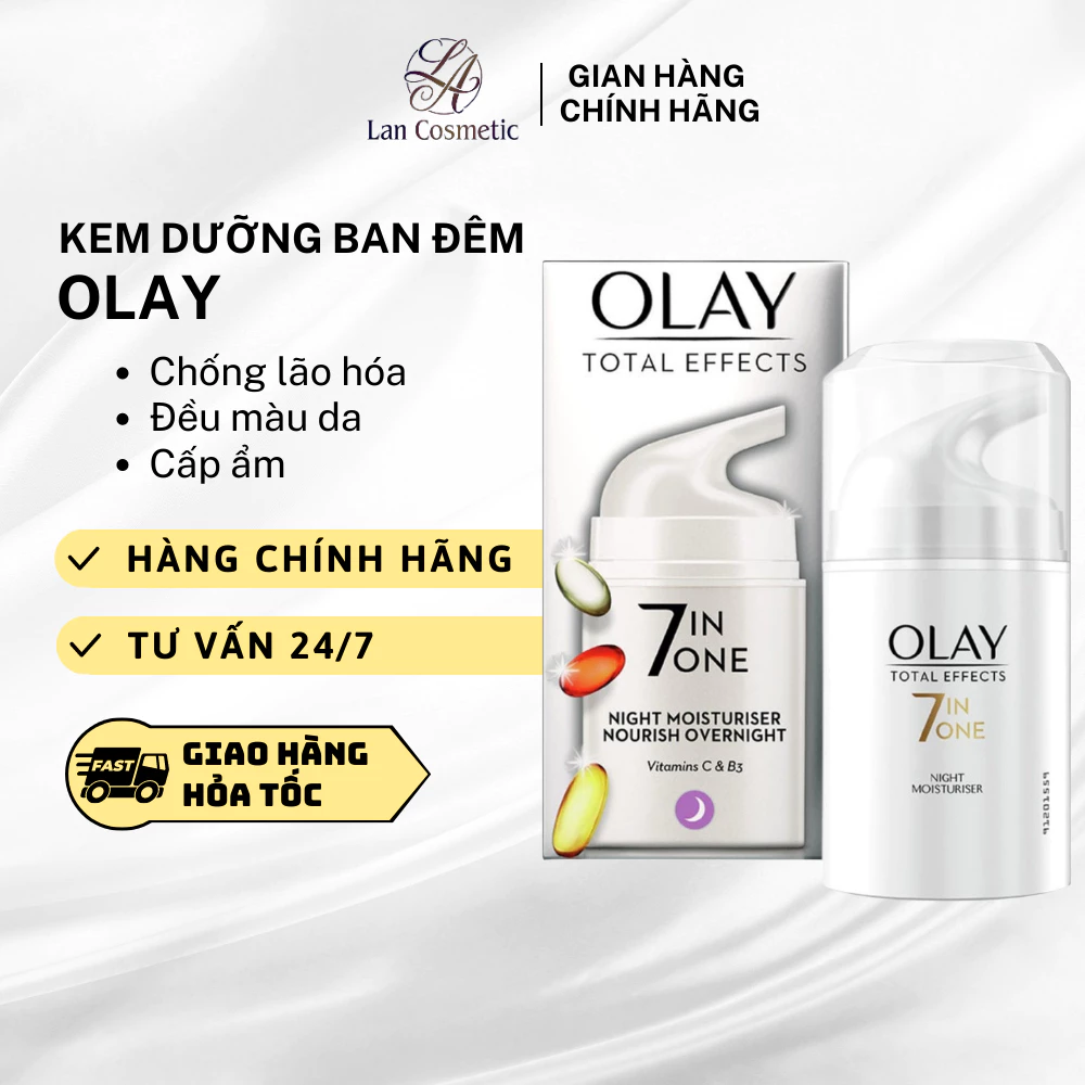 Kem Dưỡng Ban Đêm Chống Lại 7 Dấu Hiệu Lão Hóa Olay Total Effects 7 in One Night Moisturiser 50ml