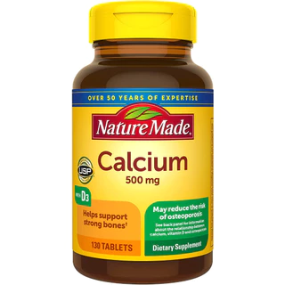 Viên uống Calcium D3 Nature Made Nature Made Calcium 500 mg with Vitamin D3 130 viên date 2025