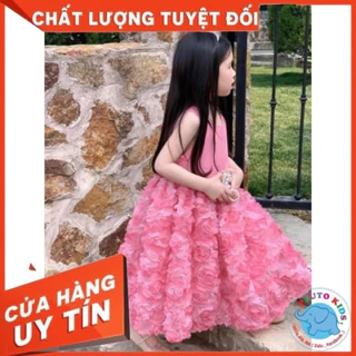 ( Có sẵn) Váy hoa hồng sát nách QCCC