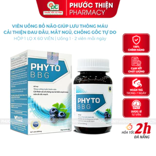 Viên uống bổ não ginkgo blueberry PHYTO BBG tăng tuần hoàn máu não lọ 60 viên