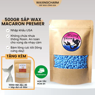 SÁP WAX LÔNG, SÁP WAX NÓNG MACARON PREMIER USA TẨY LÔNG SIÊU BÁM LÔNG