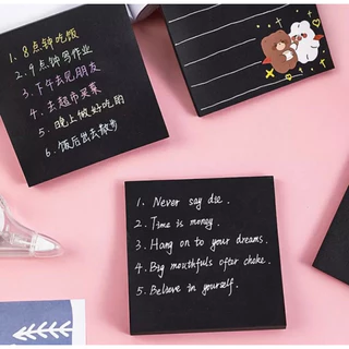 Tập 50 tờ giấy nhớ ghi chú Sticky note màu đen76x76mm