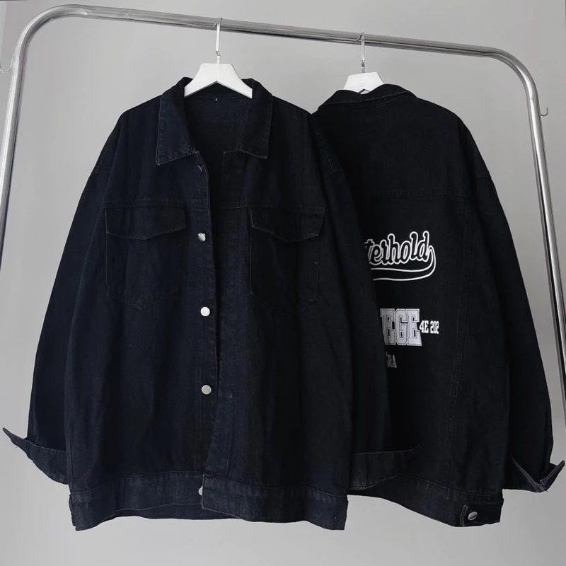 Áo Khoác Jean Form Rộng Nút Bạc COLLEGE Unisex