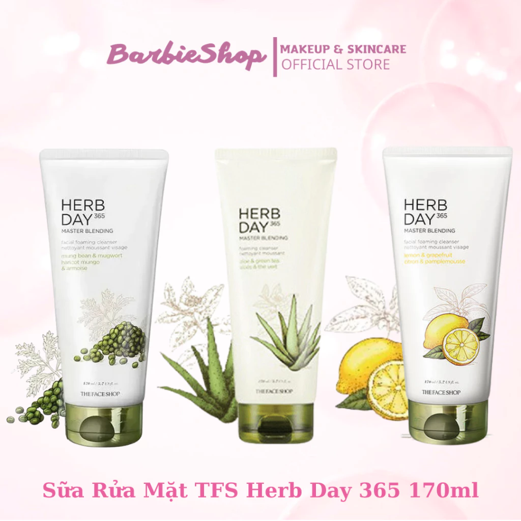 Sữa Rửa Mặt Tạo Bọt Herb Day 365 Master Blending Foaming Cleanser The Face Shop 170ml