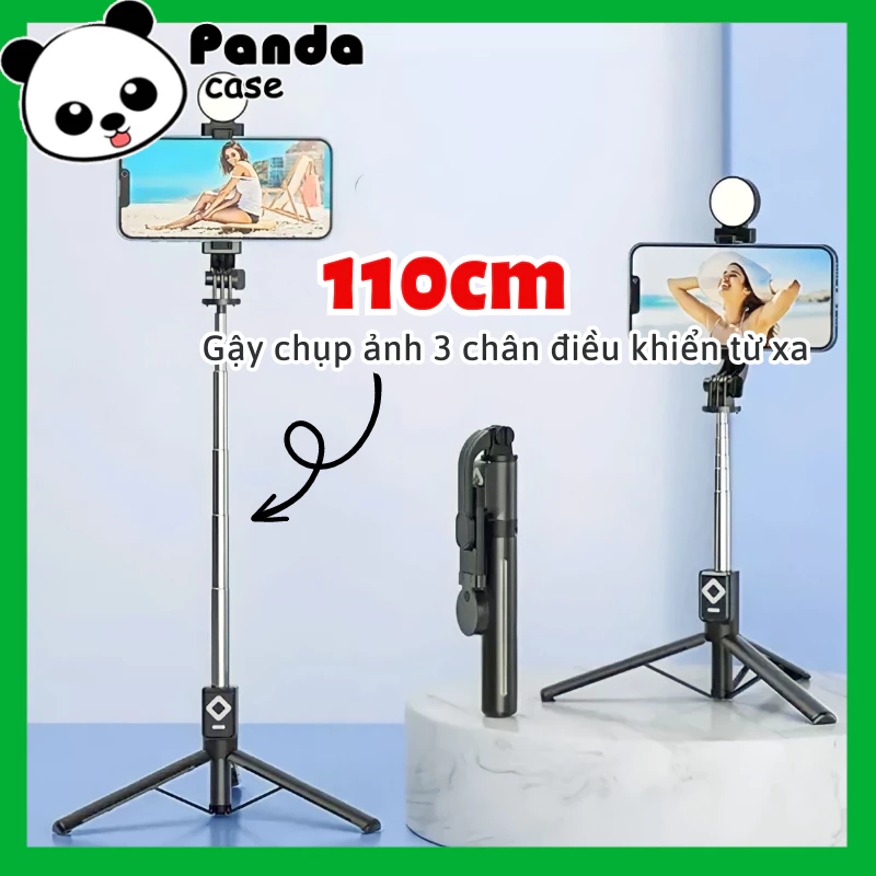 Gậy chụp ảnh 3 chân 110CM B11S có đèn led trợ sáng -Gậy tự sướng selfie chụp hình bluetooth điều khiển từ xa xoay 360 độ
