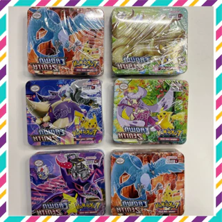 Thẻ pokemon, bài pokemon, thẻ bài pokemon, 60-70 cards hộp sắt kích thước 15x15cm