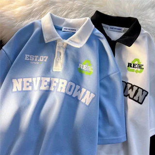 Áo thun polo nam nữ unisex có chữ nevefrown