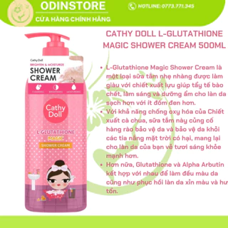 Sữa tắm trắng da CATHY DOLL L-GLUTATHIONE MAGIC SHOWER CREAM 500ML bản Thái lan