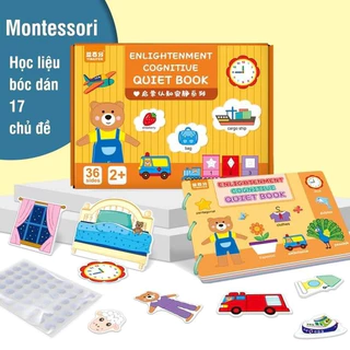 Học Liệu Bóc Dán Montessori Thông Minh 17 chủ đề - Đồ Chơi Giáo Dục Sớm Cho Bé