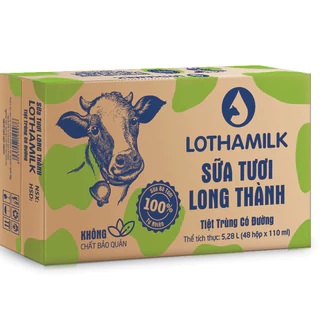 Sữa tươi có đường Long Thành thùng 48 hộp 180ml