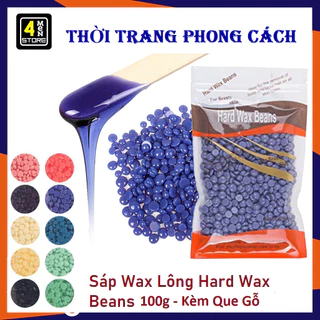 Sáp Wax Lông Hard Wax Beans 100g Kèm 1 Que Gỗ Cao Cấp Siêu Bám - Sáp Wax Nóng Lông Nách, Lông Chân, Bikini Siêu Sạch.