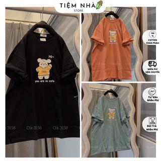 Áo Thun Cotton Khô 3158 Form Rộng Nam Nữ Unisex In Hình Thỏ Ohh