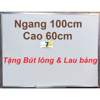 Bảng mica trắng viết bút lông 60 x 100cm + Tặng bút lông & lau bảng