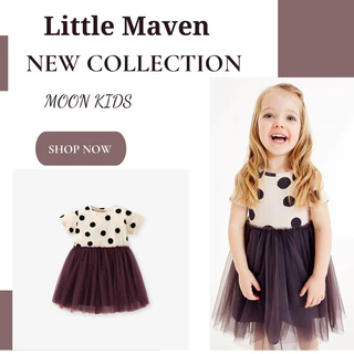 Váy thun cotton bé gái Moonkids váy cotton Little Maven VR8393