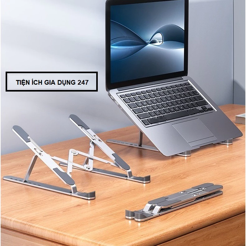 Giá đỡ laptop stand hợp kim nhôm hỗ trợ tản nhiệt công thái học, gấp gọn chỉnh độ cao ipad macbook surface N3