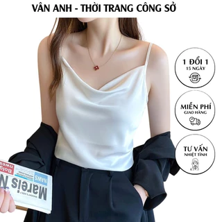 Áo hai dây nữ cổ đổ mặc trong vest chất vải lụa latin, thoáng mát khi mặc - VannhShop AO0013