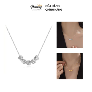 Dây chuyền nữ bạc 925 vòng cổ mạ vàng mặt bi bạc Almira | HARMONY ACCESSORIES VC94