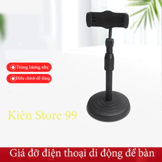 [kẹp đt L08] Giá Đỡ Kẹp Điện Thoại Livestream, Cây Chụp Ảnh Đế Chân Tròn Để Bàn Có Điều Chỉnh,Quay 360 Tiện Lợi