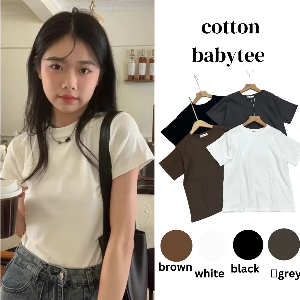 Áo thun babytee cotton trơn (ảnh thật)