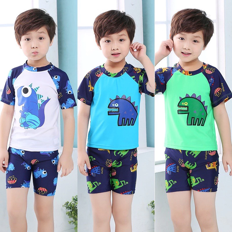 Đồ bơi bé trai BUBY KID FASHION họa tiết khủng long, chất liệu bền đẹp co giãn tốt cho bé 10-30kg