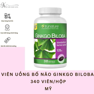 [DATE 2026] VIÊN UỐNG BỔ NÃO TRUNATURE GINKGO BILOBA 120MG 340 VIÊN CỦA MỸ