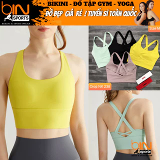 Áo bra nữ tập gym yoga aerobic thể thao kèm mút đúc chất liệu thun lạnh thoáng mát thấm hút mồ hôi BINSPORTS A245