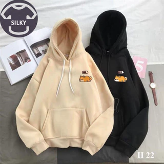 Áo Khoác Hoodie Unisex Nam Nữ SilKy In Hình Cún Sạc Pin Cute SLK106