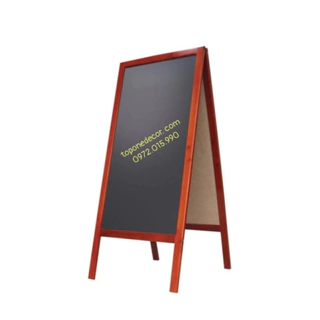 Bảng menu chân đứng 2 mặt TOP ONE - khung gỗ 60x120cm TẶNG bảng nhỏ + phấn màu