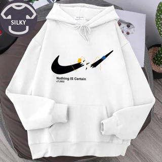 Áo Khoác Hoodie Unisex Nam Nữ Silky Có Mũ Chùm In Notthing Is Certain SLK110