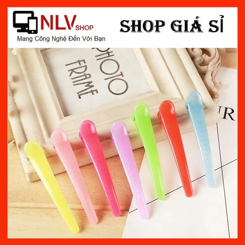 Combo 10 kẹp tóc mỏ vịt đủ màu, chất liệu nhựa cao cấp, kẹp giữ tóc mái gọn gàng, hỗ trợ nhuộm màu, tạo kiểu tóc