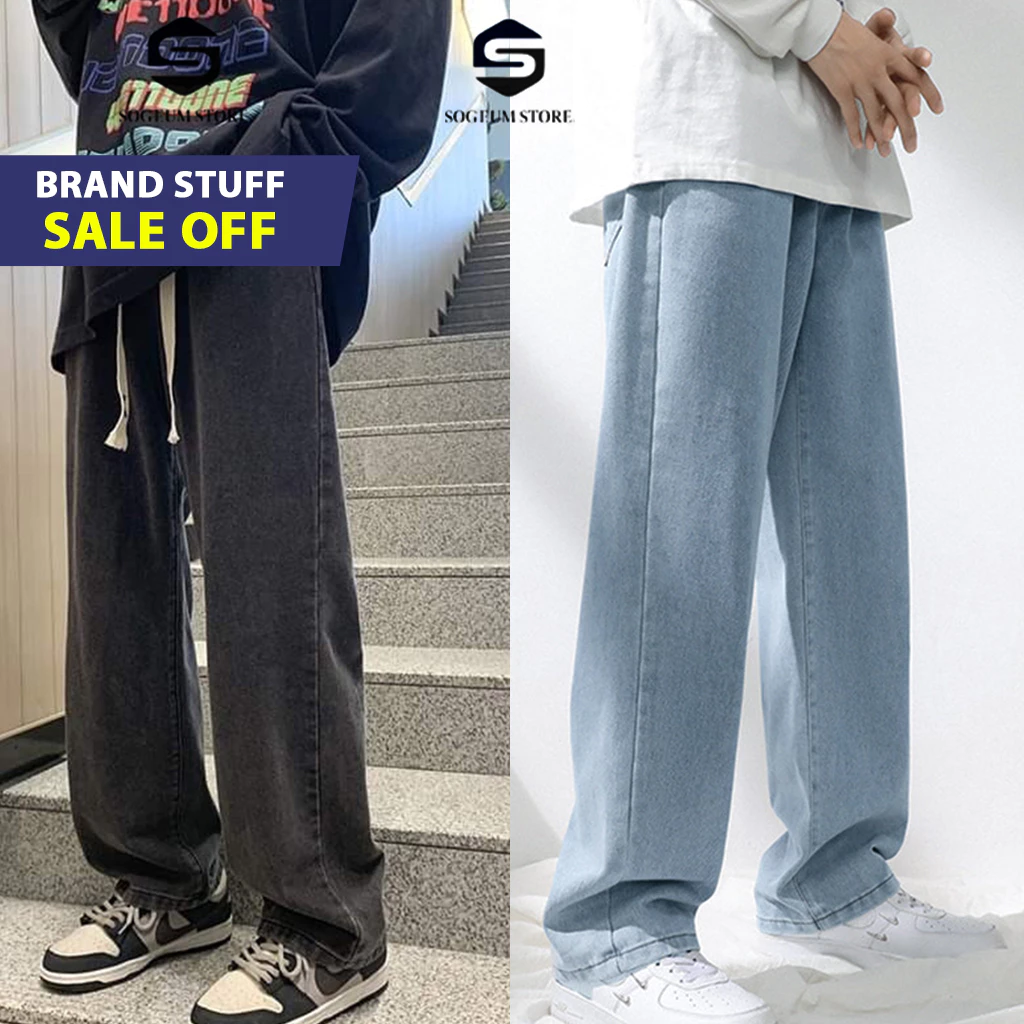 Quần jean nam dáng baggy, quần bò ống rộng dáng suông phong cách hàn quốc - sogeum.store