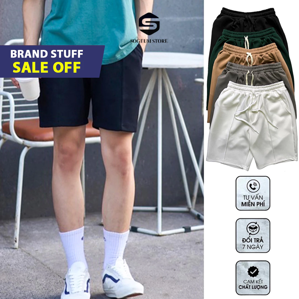 Quần Short đùi cộc Unisex thể thao Nam Nữ Cotton co giãn Thun lạnh Cao cấp Chính Hãng SOGEUM